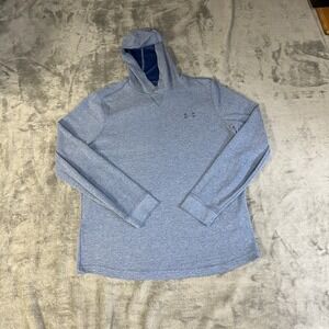Under Armour Men's L Blue Waffle Knit Long Sleeve Pullover Hoodie